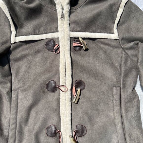 EUC Royal Robbins faux suede winter coat w/toggle buttons & zipper Size S - Picture 2 of 8